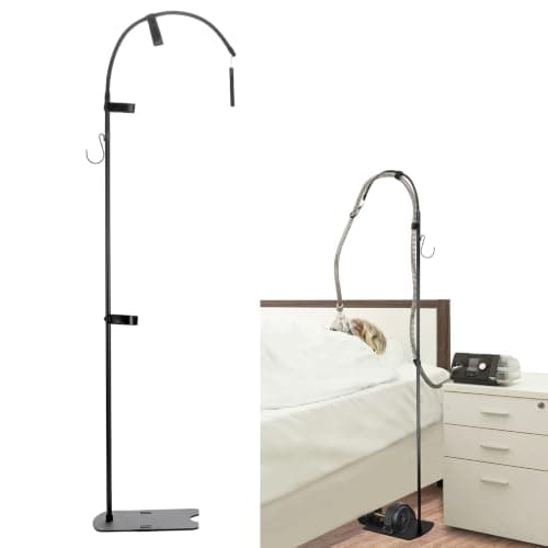 2-in-1 CPAP Hose Holder Bedside Air Hose Holder Height Adjustable, Black