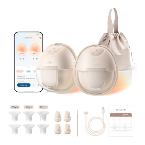 eufy Security Heated Wearable Breast Pump S1, HeatFlow, Hands-Free | HeatFlow, App DIY Rhythm, Powerful 300mmHg, 30% More Output, 46dB Quiet, BPA-Free