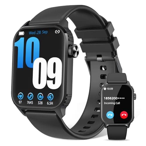 Smart Watche for Men Women, 120 Sports Modes Smartwatch with 1.83 inches HD Display, Heart Rate/Sleep Monitor, IP67 Waterproof, Bluetooth Call & Music Control for iPhone/Android (Black)