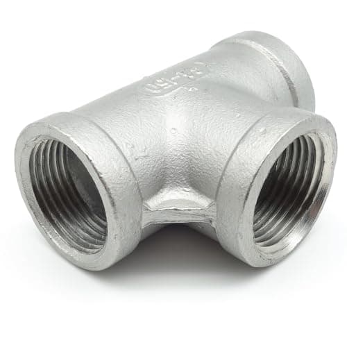 AHFMANG 2PCS Stainless Steel 304 Cast Tee 3/4" NPT Female × 3/4" NPT Female × 3/4" NPT Female 3 Way Pipe Fitting Adapter