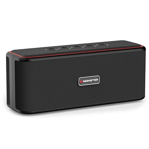 Monster Shock Plus Bluetooth Speaker, Portable Speaker with 40W Stereo Sound, 20H Playtime, Bluetooth 6.0, Support AUX, TF, Wireless Stereo Pairing, IPX6 Waterproof Speaker for Home, Travel, Outdoor
