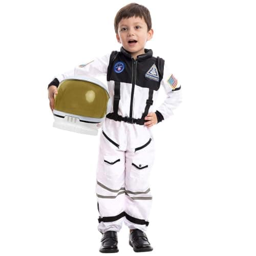 Spooktacular Creations White Astronaut Costume with Helmet, Party Favor Supplies (Small, 5-7 yrs)