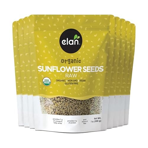 ELAN Organic Sunflower Seeds, Non-GMO, Vegan, Gluten-Free, 8 Count, 200g