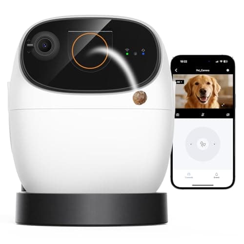 360° 3K Pet Camera Treat Dispenser for Dogs & Cat,Large Capacity