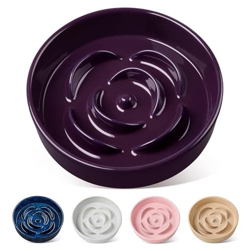 vancasso Slow Feeder Dog Bowl, 1.5 Cup Ceramic Medium Puzzle Dog Food Dish