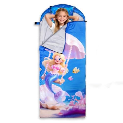 ETGLCOZY Sleeping Bag with Pillow for Boys Girls, Soft Larger Slumber Bag