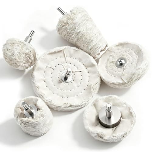 Tnisesm 6Pcs Buffing Wheel Kits,Polishing Wheels Buffing Pads for Drill for Metal Aluminum,Stainless Steel, Chrome, Jewelry, Wood, Plastic, Ceramic, Glass,etc