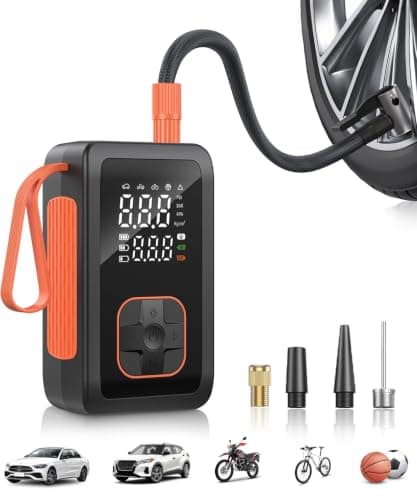 Hafuloky Tire Inflator Portable Air Compressor, 150PSI Cordless Air Pump with Digital Pressure Gauge, Air Compressor for Car, Motorcycle, Bicycle, and More(Black)