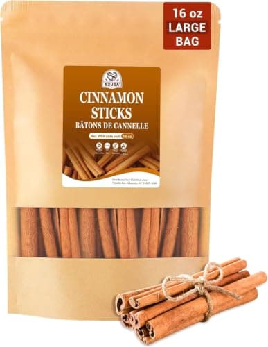 52USA Cinnamon Sticks, Cinnamon 16 oz (453g), Whole Cinnamon Sticks, 100% Raw, Kosher Certified, Gluten Free, Pure & Fresh Cinnamon, Perfect for Baking, Cooking & Beverages