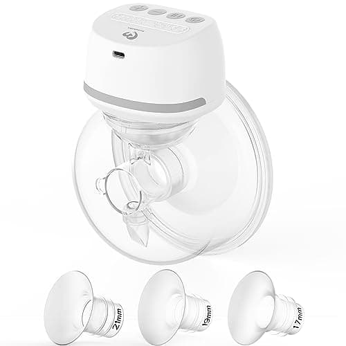 Bellababy Wearable Breast Pump Hands Free, Low Noise Pain Free, 4 Modes 6 Levels of Suction, Wireless Electric Breast Pump Portable. (24mm Flange, 21/19/17mm Inserts)