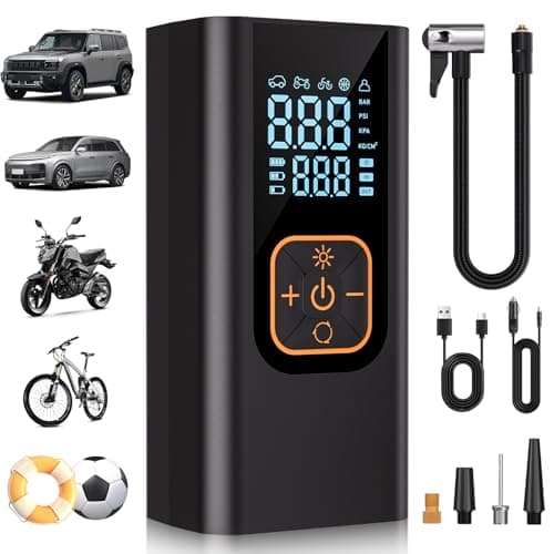 180PSI Tire Inflator Portable Air Compressor, 6X Faster Cordless Air Pump