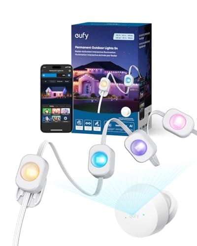 eufy Permanent Outdoor Lights S4, 150ft with 108 RGBWW LED String Lights