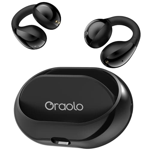 Oraolo Open Ear Headphones, Bluetooth 6.0 Wireless Earbuds with Stereo Sound, ENC Clear Call, 21H Playtime, Type-C Charging,Touch Control, IPX6 Waterproof Open Ear Clip-On Earbuds for Outdoor Fitness