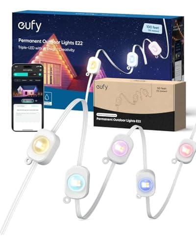 eufy Permanent Outdoor Lights E22, Total 150ft with 90 Triple-LED Lights