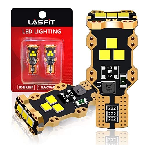 LASFIT 𝐓𝐲𝐩𝐢𝐜𝐚𝐥 912 921 LED Bulb Reverse Light T15 W16W Cargo Replace, Canbus No Error For 99% Cars/Trucks, 5W 400% Brighter Halogen 1:1 6000K White, Automotive Backup 904 906 916 Plug-N-Play,2p