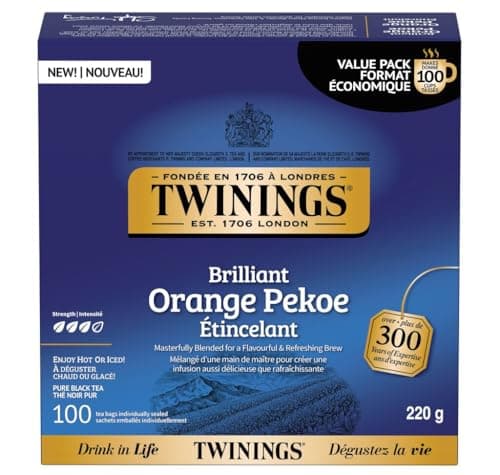 Twinings Orange Pekoe Black Tea, 100 Count (Pack of 4) | Fragrant & Refreshing Black Tea with a Smooth, Naturally Sweet Finish, Naturally Caffeinated