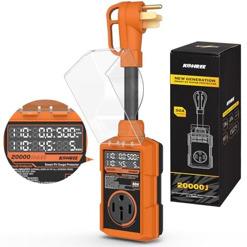 Kohree RV Surge Protector 50 Amp, Surge Voltage Protection 20000J, Orange