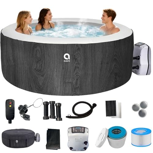 Inflatable Hot Tub | 3 Person Whirlpool Spa w/Air Jets & Dual-Heating | Portable Outdoor Pool with Smart Filtration, Insulated Cover & Easy Setup