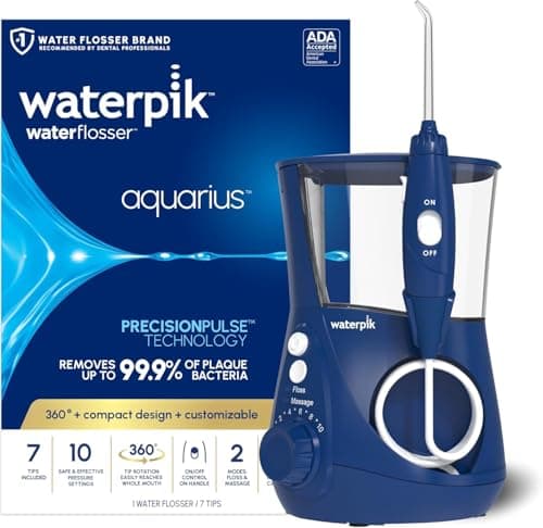 Waterpik Aquarius Countertop Water Flosser for Teeth, 10 Settings, Blue