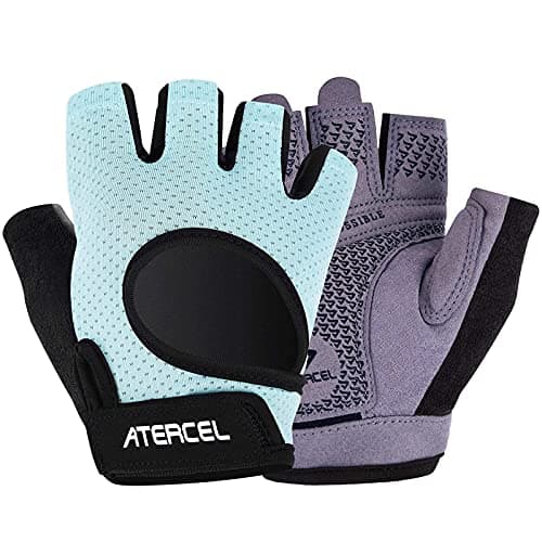 ATERCEL Weight Lifting Gloves Full Palm Protection, Workout Gloves for Gym, Cycling, Exercise, Breathable, Super Lightweight for Men and Women(Aqua, Small)