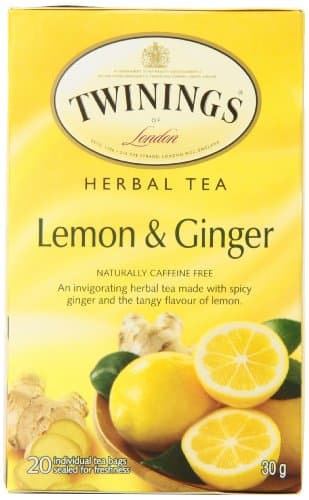 Twinings Lemon & Ginger Herbal Tea, 20 Count (Pack of 6) | Spicy Ginger, Tangy Lemon and Lemongrass Herbal Tea, Naturally Caffeine Free