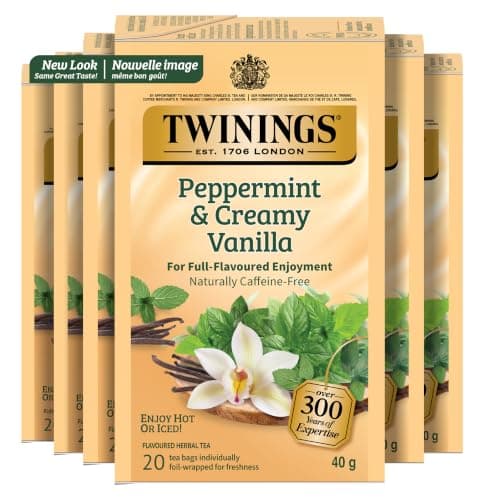 Twinings Peppermint and Creamy Vanilla Herbal, 20 Count (Pack of 6)
