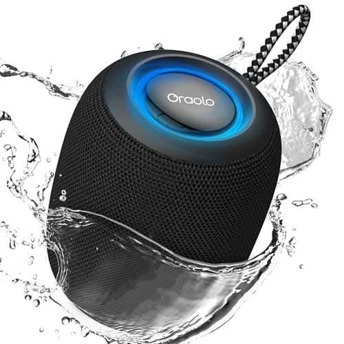 Oraolo Bluetooth Speaker, IPX7 Waterproof Portable Bluetooth Speaker with 16W Immersive Audio, 30H Playtime, LED Light, Bluetooth 5.3, Support TWS, Wireless Speakers for Outdoor