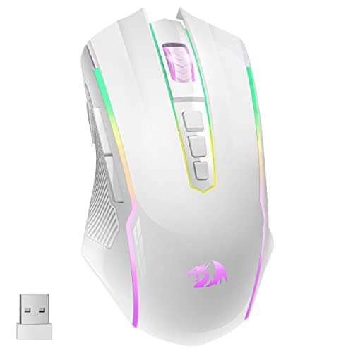 Redragon M910WS RGB Wireless Gaming Mouse, 8000 DPI, Dual Mode, White