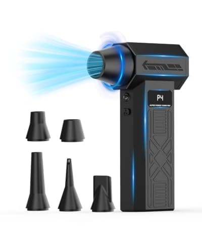 MiaEpic Compressed Air Duster,280000 RPM Mini Blower with 4 Speed Settings | Cordless,Electric,5 Nozzles Kit,Fast Charging,Computer,Keyboard,House,Outdoor,Car,Snow