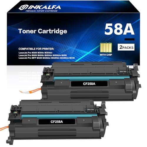 58A CF258A 58 58X CF258X MFP M428dw Toner Cartridge 2 Pack Black with Chip