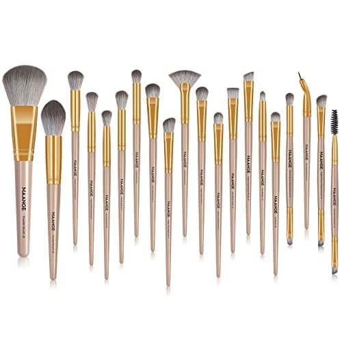 MAANGE Makeup Brush Set, 20 Pcs Professional Makeup Brushes Premium Synthetic Face Powder Foundation Blush Eyeshadow Contour Lip Concealer Brush Make Up Brush Set(Pink Gold)