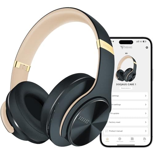 DOQAUS Bluetooth Headphones Over Ear, 9 EQ Mode, 90H Playtime, APP Control