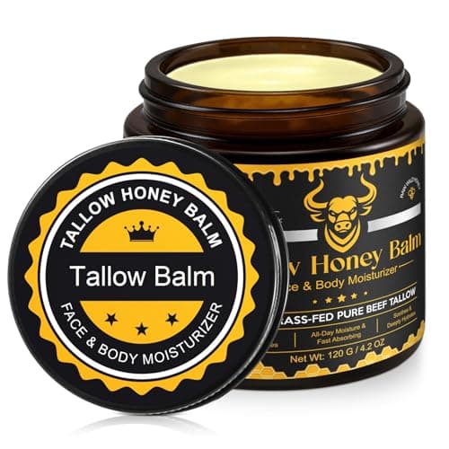 Beef Tallow Skincare - 100% Grass Fed Whipped Beef Tallow Balm for Face & Body, Deeply Moisturizing, Soothes Dry, Sensitive Skin-4.2 oz