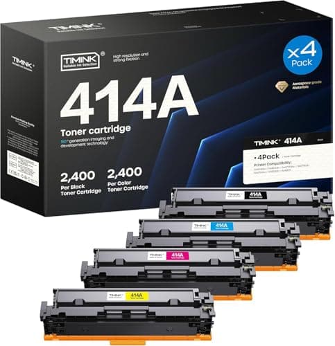 Timink 414A Toner Cartridge Replacement for HP 414A W2020A | Use with LaserJet Pro M479fdw M479fdn M479 M454dw M454dn M454 M455dn Printers (BK/C/Y/M, 4 Pack)