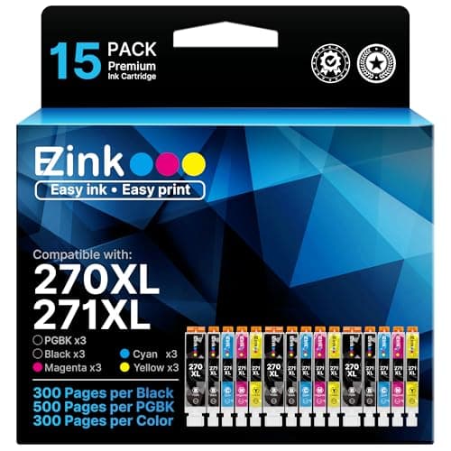 15 Pack E-Z Ink Cartridge 270/271 XL for Canon MG6820 MG5720 TS9020 Printer
